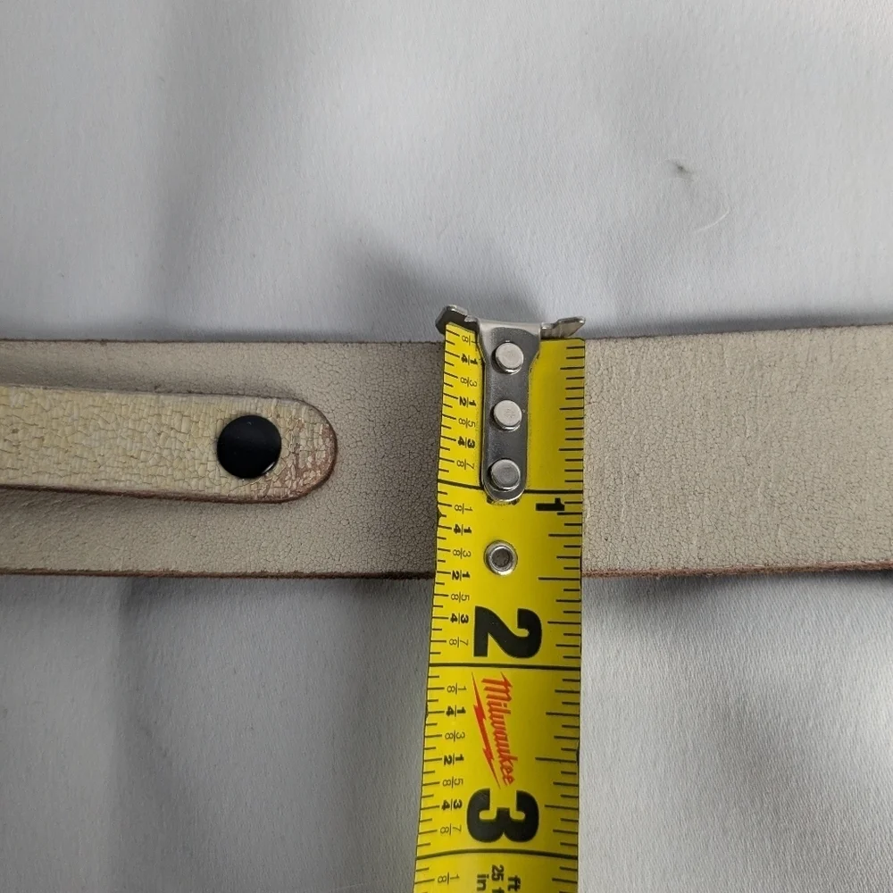 SANDWICH Leather Belt Size 90 = 12 US off White Color Black Buckle Women - Picture 7 of 9